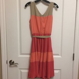 The Limited Dresses - The Limited tan, peach & pink color block dress The Limited Dresses - The Limited tan, peach & pink color block dress